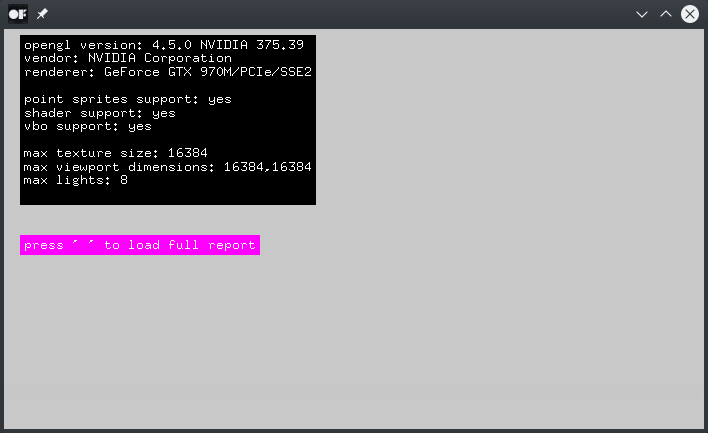 Screenshot of glInfoExample