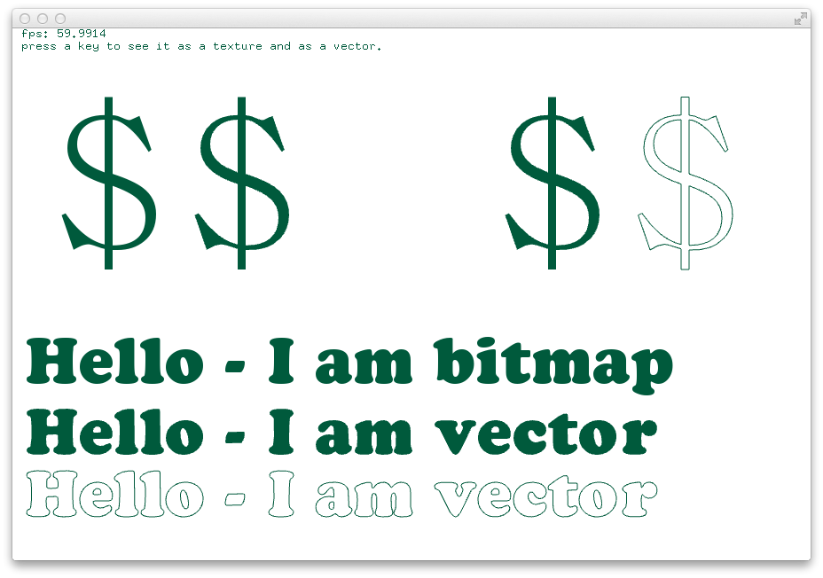 Screenshot of fontShapesExample