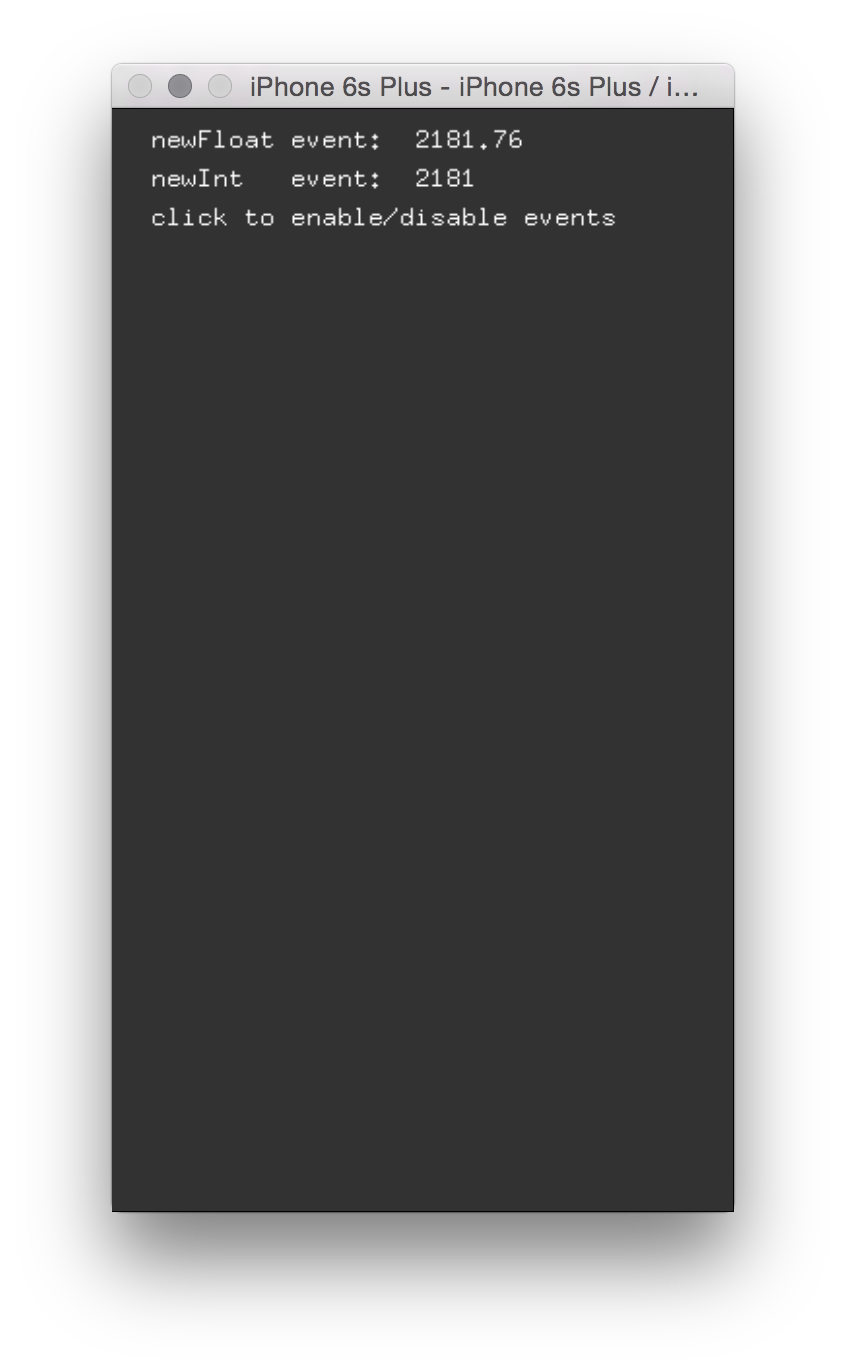 Screenshot of advancedEventsExample