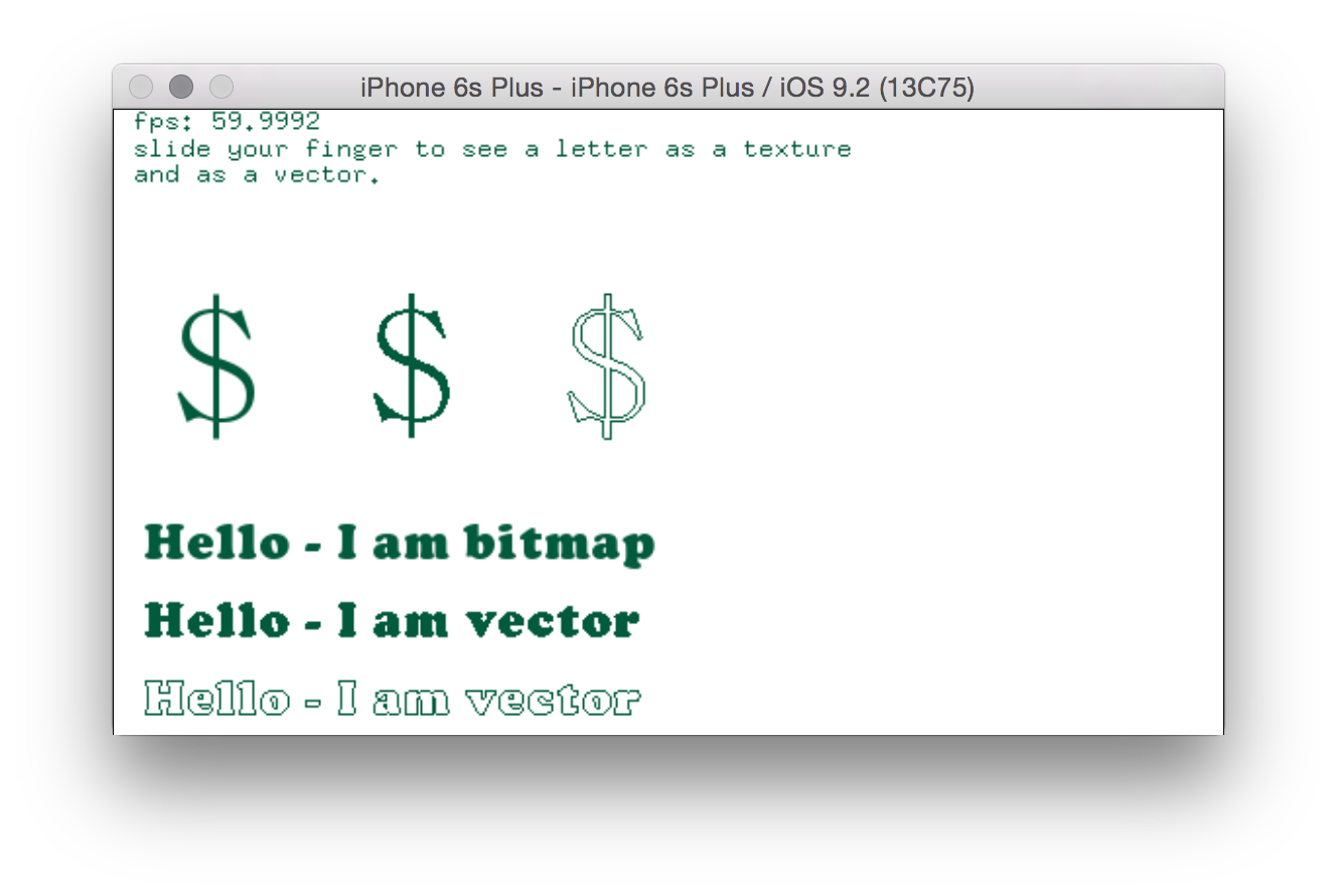 Screenshot of fontShapesExample