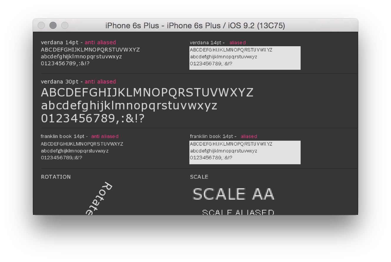 Screenshot of fontsExample
