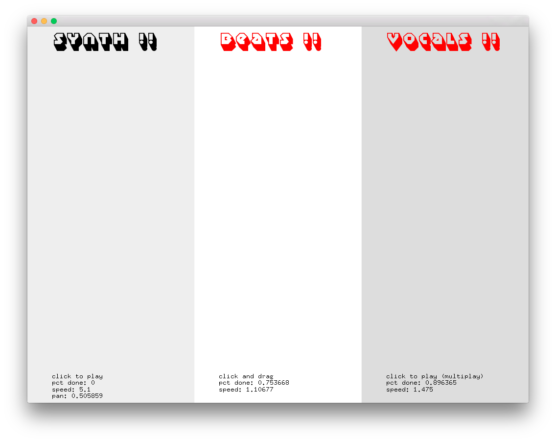 Screenshot of soundPlayerExample